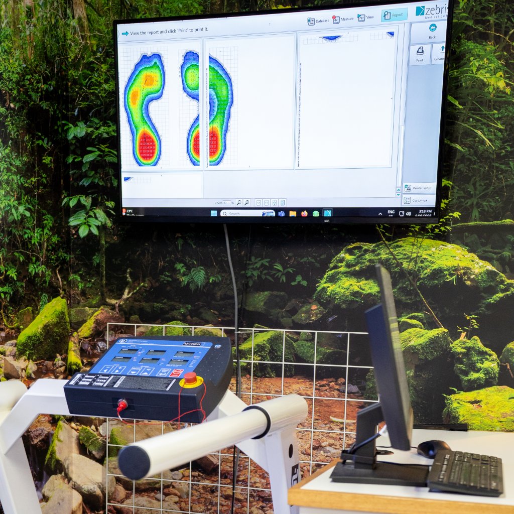 Zebris gait analysis treadmill at Toowoomba Heel Pain Clinic
